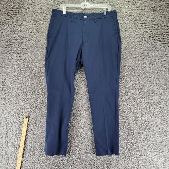 Untuckit Pants Mens 34x30 Navy Blue Chancellor Pant Straight Fit Polyester - Picture 1 of 11